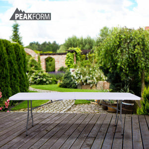 Plastic Development Group 816 Fold In Half 8 Foot Folding Banquet Table, White