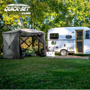 CLAM Quick Set Venture Canopy Shelter + CLAM Quick Set Screen, Gray (2 Pack)