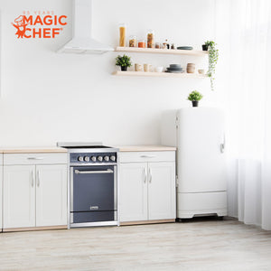 Magic Chef MCSRE24S Stainless Steel Electric Range with Convection and 4 Burners - TRAPSKI