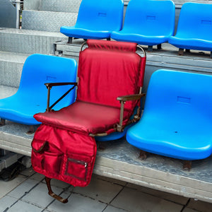 Four Seasons Courtyard Padded Stadium Comfort Seats Back Support Chairs, 4 Pack - TRAPSKI