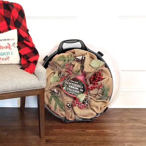 Homz 24" Seasonal Holiday Christmas Plastic Wreath Storage Box, Black (Set of 3)