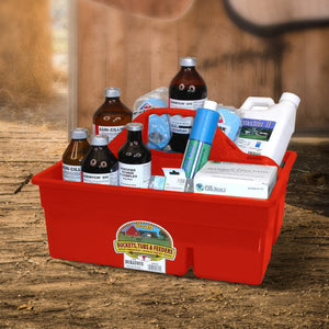 Little Giant DuraTote Plastic Box Organizer w/2 Compartments & Grip Handle, Red - TRAPSKI