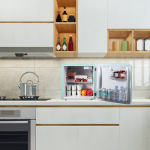 Magic Chef 1.6 Cubic Feet Retro Style Mini Fridge with Interior LED Light, Mint