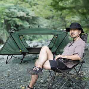 Kamp-Rite Oversized Quick Setup 1 Person Cot, Lounge Chair, & Tent, w/Domed Top - TRAPSKI