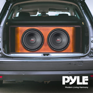Pyle PLPW15D 15" 2000W 4-Ohm Car Subwoofer Pair & QBASS15 Dual Ported Enclosure