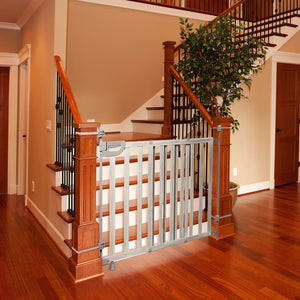 Summer Infant Banister and Stair Wood Safety Gate with Extra Wide Door Design