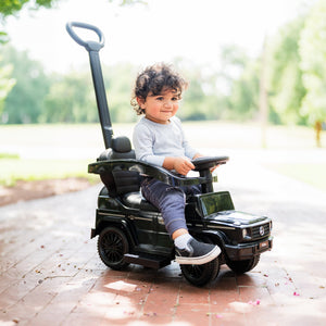 Best Ride On Cars Kids Outdoor Stroller Mercedes G-Wagon 3 in 1 Push Car, Black