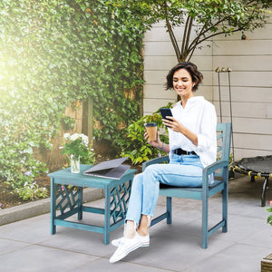 Four Seasons Courtyard 18 Inch Distressed Hardwood Portland Patio End Table