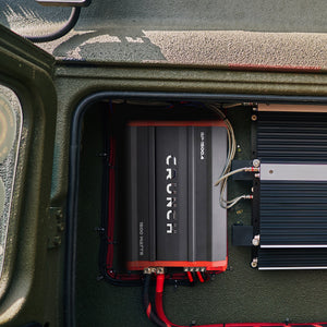 Crunch 1,500 Watt Adjustable 12dB Ground Pounder Car Amplifier, GP-1500.4, Black