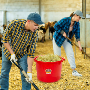 Little Giant 70 Quart Durable and Versatile Utility Muck Tub w/Handles, Red - TRAPSKI