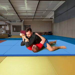 BalanceFrom 4' x 6' x 2" All Purpose Folding Fitness Gymnastics Gym Mat, Blue