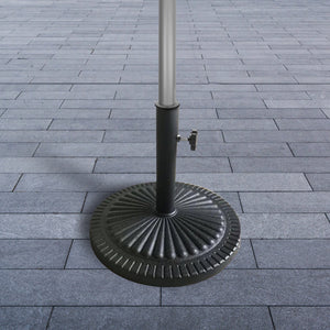 Four Seasons Courtyard 22 Inch Umbrella Base Fits Up To 2" Umbrella Pole, Black