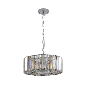 17' Chrome Crystal Pendant Chandelier with Adjustable Height - Transparent