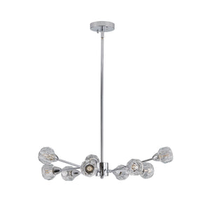 28" Modern Crystal Chandelier with 9 Lights - Chrome