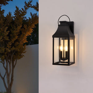 20" Outdoor Wall Light 2-Pack with Tempered Glass - Black