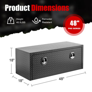 Pro Series Underbody Truck Tool Box with Waterproof Storage - Black