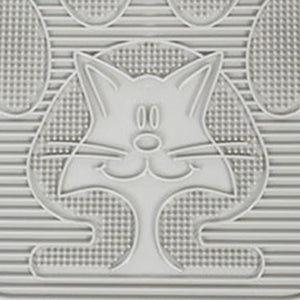 Omega Paw Paw Cleaning Cat Litter Box Mat for Floor and Carpet, Grey (2 Pack)