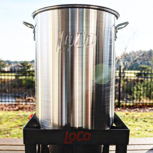 Loco Cookers 30 Quart Propane Manual Ignition Aluminum Cylinder Turkey Fryer