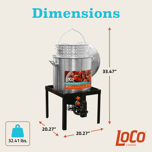 Loco Cookers 80 Quart SureSpark Seafood Boil and Steam Kit with Twist and Drain - TRAPSKI