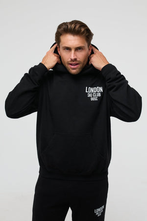 London Ski Club Oversize Hoodie - Black - TRAPSKI