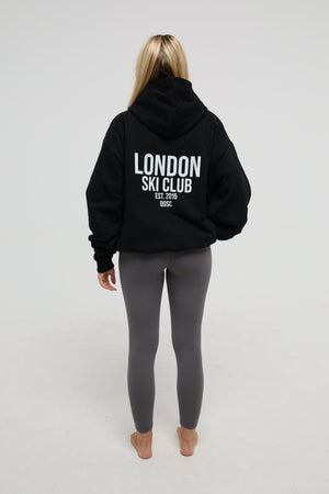 London Ski Club Oversize Hoodie - Black - TRAPSKI