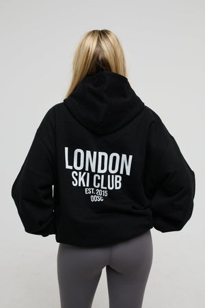 London Ski Club Oversize Hoodie - Black - TRAPSKI