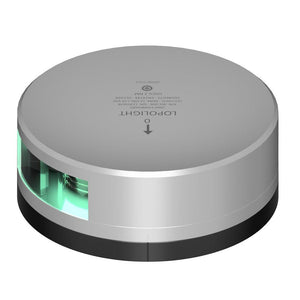 Lopolight Green Starboard Light - 2NM - Silver Housing w/FB Base - TRAPSKI