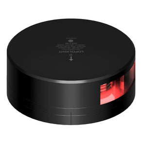 Lopolight Red Port Light - 2NM - Black Housing w/FB Base - TRAPSKI