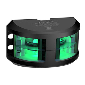 Lopolight Series 200-018 - Double Stacked Navigation Light - 2NM - Vertical Mount - Green - Black Housing - TRAPSKI
