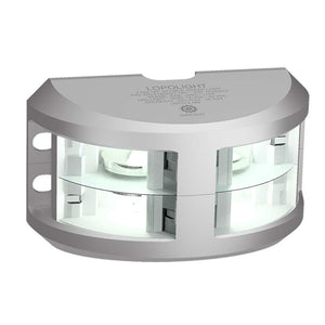 Lopolight Series 200-024 - Double Stacked Navigation Light - 2NM - Vertical Mount - White - Silver Housing - TRAPSKI