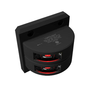 Lopolight Series 301-002 - Double Stacked Port Sidelight - 2NM - Vertical Mount - Red - Black Housing - TRAPSKI