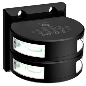 Lopolight Series 301-011 - Double Stacked Masthead Light - 5NM - Vertical Mount - White - Black Housing - TRAPSKI