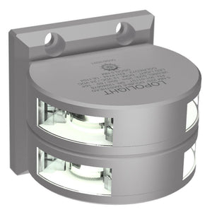 Lopolight Series 301-011 - Double Stacked Masthead Light - 5NM - Vertical Mount - White - Silver Housing - TRAPSKI