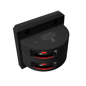 Lopolight Series 301-102 - Double Stacked Port Sidelight - 3NM - Vertical Mount - Red - Black Housing - TRAPSKI