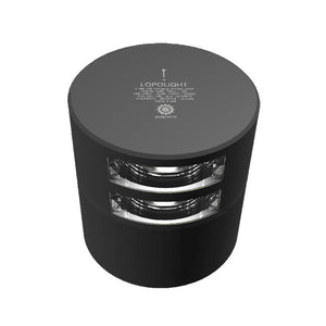 Lopolight Series 301-106 - Double Stacked Stern Light - 3NM - Horizontal Mount - White - Black Housing - TRAPSKI