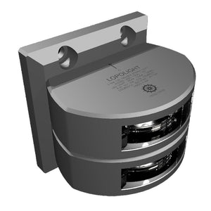 Lopolight Series 301-106 - Double Stacked Stern Light - 3NM - Vertical Mount -White - Silver Housing - TRAPSKI