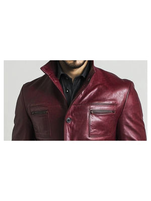 Louie Red Leather Jacket - Leather Jacket for Men Red