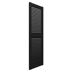 Plastic Development Group 14 x 55 Inch Exterior Vinyl Louvered Shutters, Black