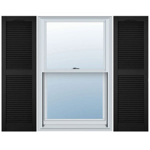 Plastic Development Group 14"x71" Exterior Vinyl Louvered Shutters, Black, 2 Pk