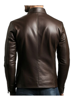 Lucas Leather Brown Jacket - Men Leather Jacket Brown