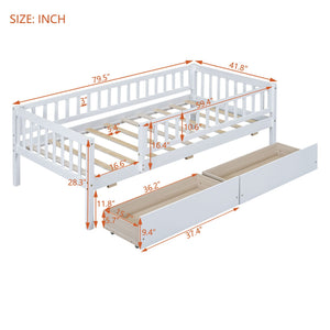 Multi Functional Wooden Daybed Bed with Storage or Trundle - Multiple Colors