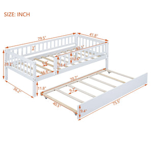 Multi Functional Wooden Daybed Bed with Storage or Trundle - Multiple Colors
