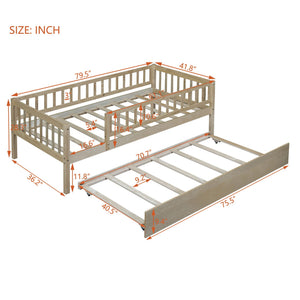 Multi Functional Wooden Daybed Bed with Storage or Trundle - Multiple Colors