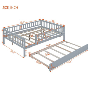 Multi Functional Wooden Daybed Bed with Storage or Trundle - Multiple Colors
