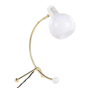 Eileen Contemporary Task Lamp with Adjustable Neck - Gold Metal and White Shade