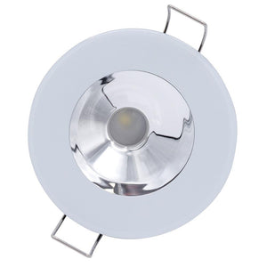 Lumitec Illusion Flush Mount LED Down Light - Warm White - Dimming - White Housing - Chrome Reflector - TRAPSKI
