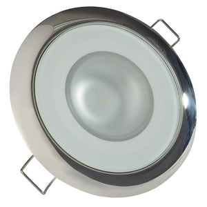 Lumitec Mirage - Flush Mount Down Light - Glass Finish/Polished SS - 4-Color Red/Blue/Purple Non Dimming w/White Dimming - TRAPSKI
