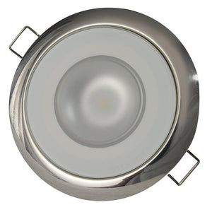 Lumitec Mirage - Flush Mount Down Light - Glass Finish/Polished SS Bezel - White Non-Dimming - TRAPSKI