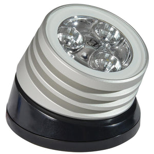 Lumitec Zephyr LED Spreader/Deck Light -Brushed, Black Base - White Non-Dimming - TRAPSKI