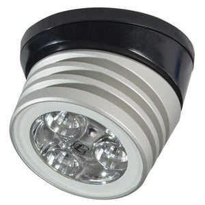 Lumitec Zephyr LED Spreader/Deck Light -Brushed, Black Base - White Non-Dimming - TRAPSKI